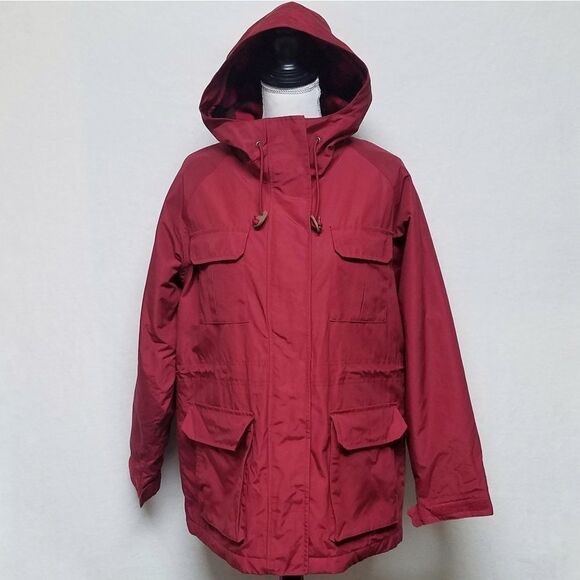 L.l. Bean Red Thinsulate Hand Warmer Hooded Jacket - Picture 2 of 13